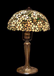 * Handel, American, Early 20th Century, Apple Blossom Desk Lamp