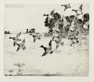 Frank Weston Benson (American, 1862-1951)  The Passing Flock