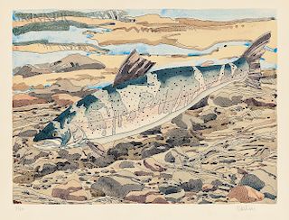 Neil Welliver (American, 1929-2005)  Salmon