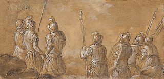 Italian School, 17th Century  Seven Soldiers with Lances