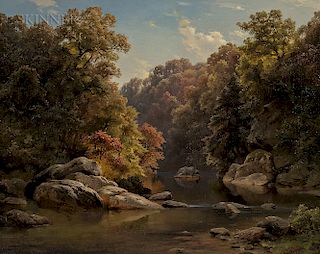 Paul Gottlieb Weber (German/American, 1823-1916)  Autumn Landscape