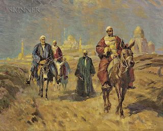 Ludwig Czerny (Austrian, 1821-1889)  Arab Men on Horseback