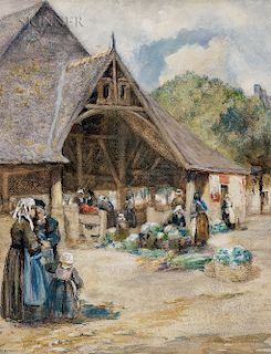William Lee Hankey (British, 1869-1950)  Outdoor Market, Northern France