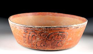 Maya Peten Polychrome Bowl w/ Glyphs