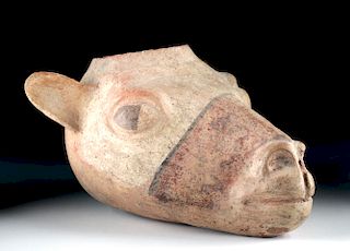Moche / Chimu Pottery Vessel - Llama Head