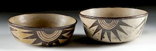 Lot of 2 Matched Nazca Polychrome Bowls