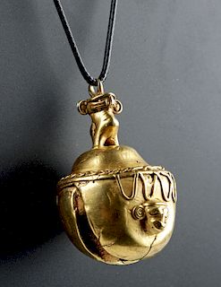 Large Sinu Gold Bell Pendant - 44.4 g