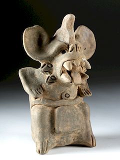 Rare Zapotec Pottery Incensario - Bat God