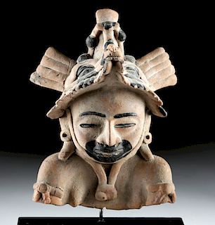 Veracruz Pottery Bust of Woman with Coyote Headdress