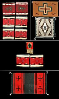 Twelve 20th C. Native American Woven Textile Items