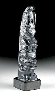 Haida Argillite Totem by Master Carver Arthur Moody