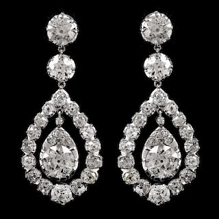 Art Deco 17.14ct TW Diamond Earrings
