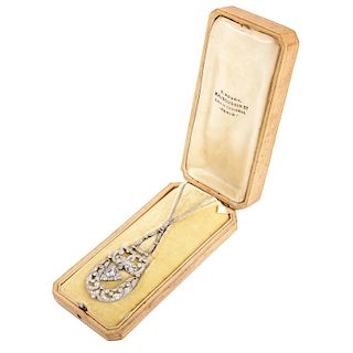 Antique Mauboussin Diamond Pendant Necklace