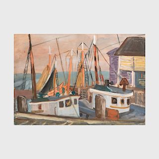 Attributed to Martha Levy: Mending the Nets; Dockside; and At the Dock