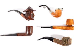 Collection of Assorted Wooden Smoking Pipes