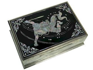 Vintage Chinese Inspired Sterling Silver Box
