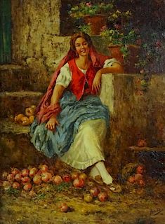 Manuel Jimenez Prieto (1848-1904) Oil Painting