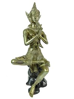 Thai Gilt Bronze Buddha Figure