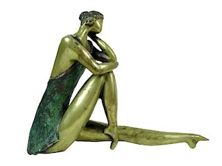 Modern Gilt Bronze Sculpture of a Ballerina