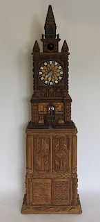 Magnificent Folk Art Spire Form Cuckoo Clock.