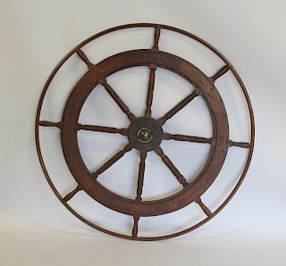 Large Antique Ships Wheel.