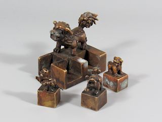 Bronze "Lion and Cubs" Nesting Seal.