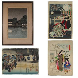 Group of 4 Japanese Woodblock Prints.