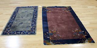 2 Art Deco Chinese Hand Woven Carpets.