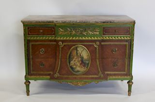 Antique Satinwood, Paint Decorated and Marbletop