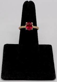 JEWELRY. 14kt Gold, 1.68ct Ruby, and Diamond