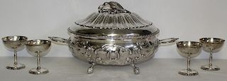 STERLING. Large Tane Sterling Covered Tureen.