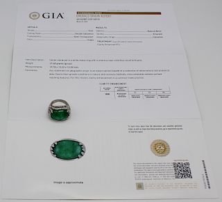 JEWELRY. GIA Colombian 28.07ct Emerald Cabochon