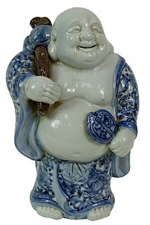 Chinese Blue And White Porcelain Buddha
