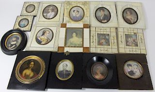 Grouping Of 15 Framed Miniatures.