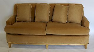 Art Deco Velvet Upholstered Sofa With Giltwood