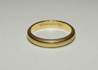 18KT Gold Tiffany & Co. Men's Wedding Band Size 10