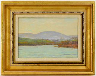 Robert Nisbet O/B Mountain View Landscape Painting