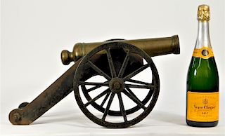 LG Cast Iron Brass Civil War Style Signal Cannon