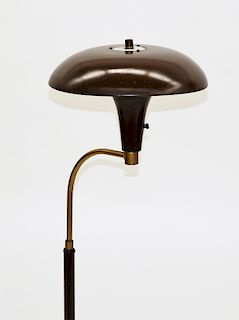 MCM Flying Saucer Modernist Gooseneck Floor Lamp