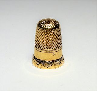 18KT Yellow Gold Sewing Thimble