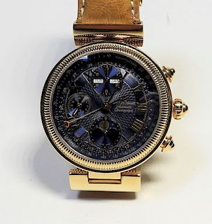 Jacques Lemans Gold Blue Face Chronograph Watch