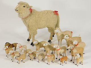 19PC German Children's Sheep Doll Toy Group