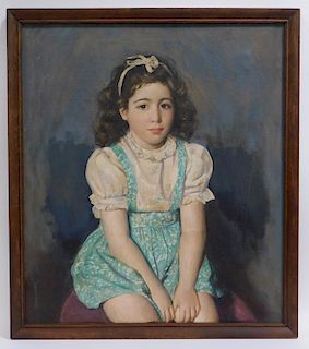Walter Sherwood Portrait Painting of a Young Girl