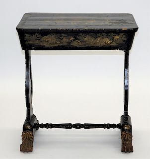 Chinese Export Gilt Lacquer Sewing Stand