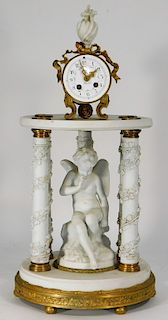 FINE 19C French LeRoy Paris Parian Ware Clock