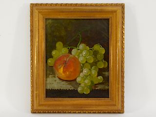 Edward Leavitt Grapes Peach Still Life Painting