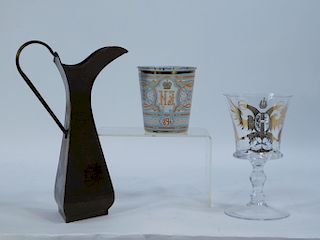 3PC Russian Nicholas II Coronation Glass Group
