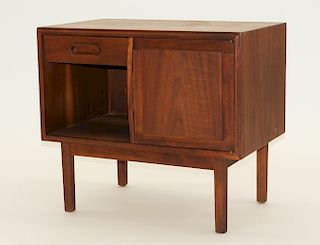 MCM Walnut Compartmented Side End Table