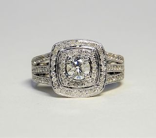 14K White Gold & Diamond Lady's Engagement Ring