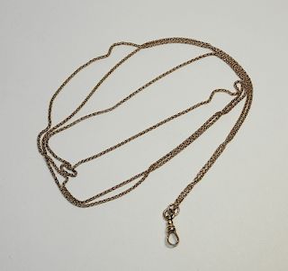 14KT Gold Link Pockewatch Fob Chain 49" 19g.